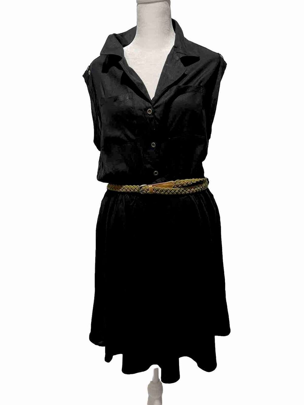 Fun & Flirt shirt dress office syren classic flare preppy casual women L Juniors